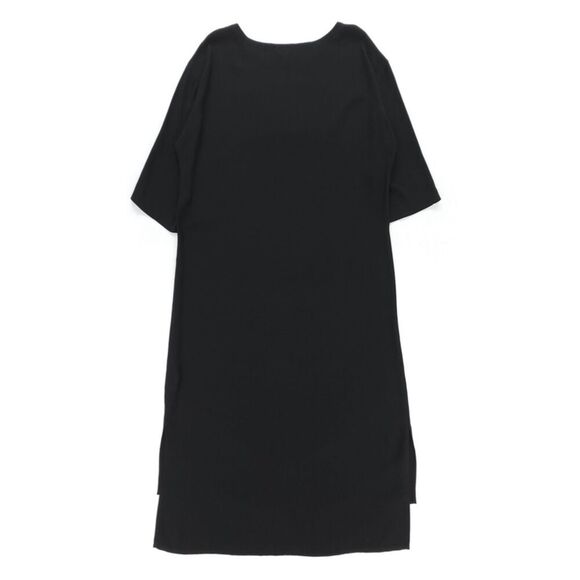 NEW Eileen Fisher 100% Silk Long Midi Tunic Dress Minimal Quiet Luxury Black LP - Picture 1 of 6